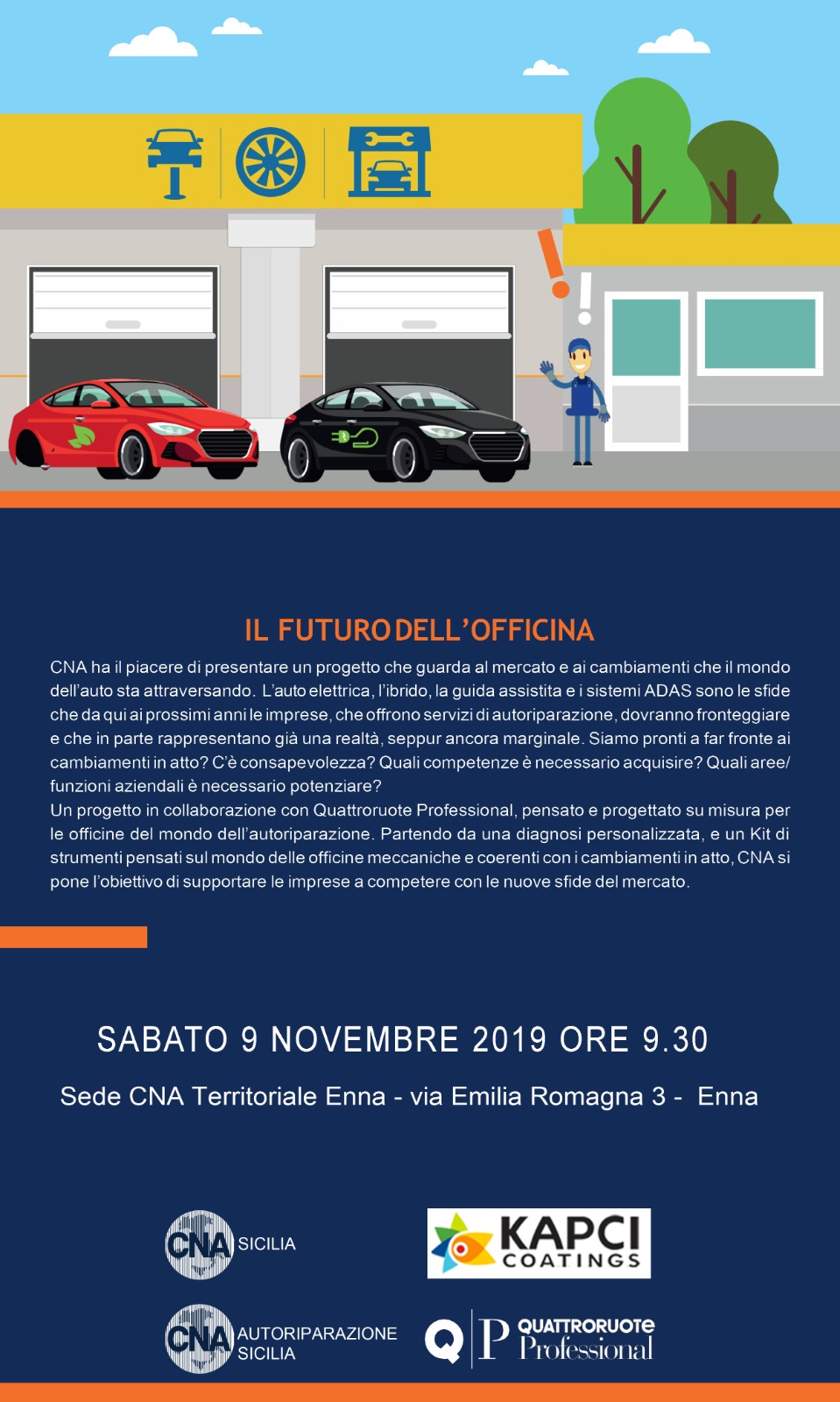 “Il futuro dell’officina”: CNA Sicilia presenta il progetto a Enna, seminario informativo per gli autoriparatori